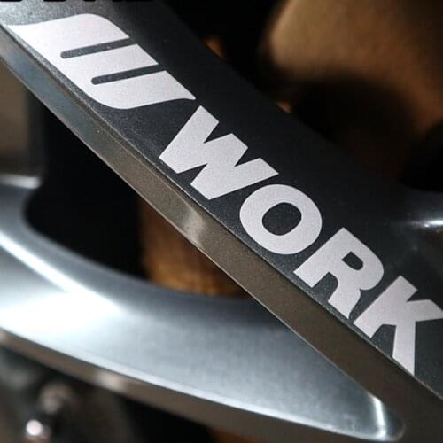 4x Car Styling Stickers Motorcycle Wheel Tyre WORK Decals