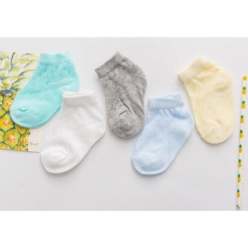 5Pairs/lot Infant Baby Socks Summer Mesh Thin Baby Socks for Girls Cotton Newborn Boy Toddler Socks Baby Clothes Accessories