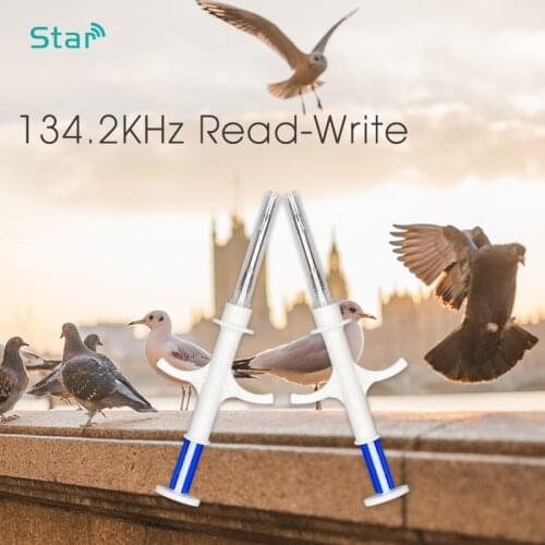 80pcs/lot) 2.12*12mm RFID Animal chip dog pet syringe EM4305 ISO11784/5 FDX-B 134.2khz Animal microchip Injector free shipping