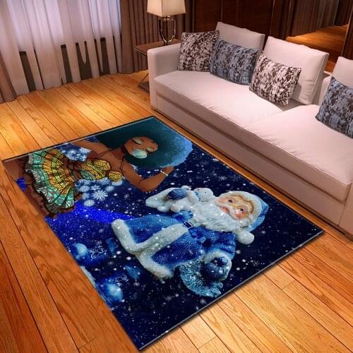 African Woman 3D Printing Christmas Big Rug Hallway Mat Christmas Home Decoration Large Area Carpets Room Living Rug For Bedroom