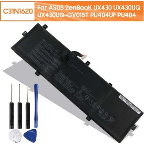 Original Replacement Battery C31N1620 For ASUS ZenBooK UX430 UX430UQ UX430UQ-GV015T PU404UF PU404 Rechargable Battery 4355mAh