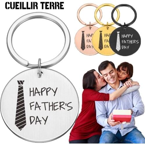 Personalized Father‘s Day Key ChainFathers Birthday keychain Personalized Gifts Engraved Stainless Steel Keyring Key Holder