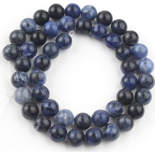 Natural Stone Beads Old Blue Sodalite Jaspers Round Loose Spacer Beads For Jewelry Making Diy Bracelet Accessories 4/6/8/10/12mm
