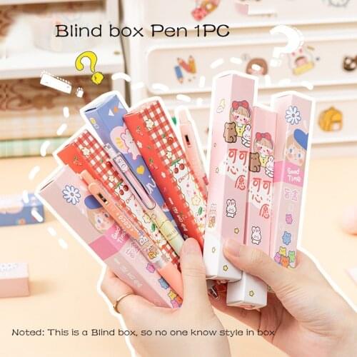 Kawaii Blind box Gashapon Gel Pen 0.5MM Black Cute Ink Writing Pen School Office Stationery Supplies Gift For Girls Kids