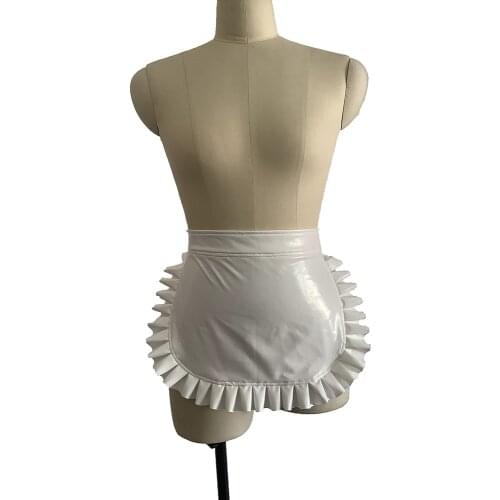 23 Colors High Quality Sexy Lolita Maid Cosplay Costume Japanese Style Ruffled Apron Women Cute PVC Apron Novelty Uniform Props