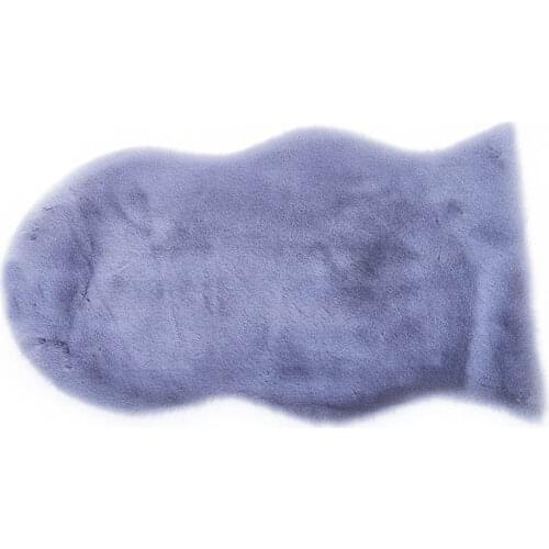Artificial Rabbit Fur Carpet for Living Room Bedroom Plush Rug Skin Fur Plain Fluffy Area Rugs Washable Bay Window Faux Seat Pad