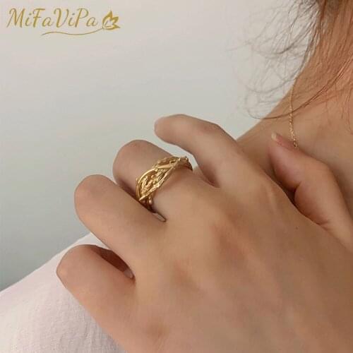 MiFaViPa Adjustale Branch Rings Gold Plated Color Ring Jewelry Fashion Rings Open for Women Bijoux Statement Antique Rings