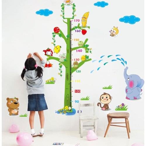 Cartoon Height Measure Wall Stickers Bedroom Kids Rooms Growth Chart Nursery Room Decor Kids Room Wall Decal