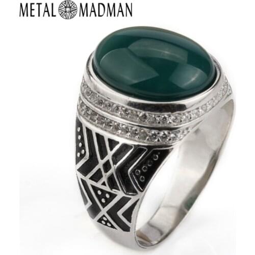 925 Sterling Silver Men Ring Multi-Color Agate Big Natural Stone with Clear CZ for Male New Fashion Fine Jewelry