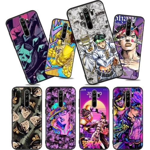 JoJos Bizarre Adventure Soft TPU For Xiaomi Redmi Note10 10S 9T 9S 9 8T 8 7 6 5A 5 4 4X Prime Pro Max Black Phone Case