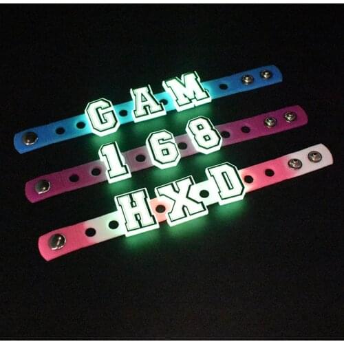Novelty 1PCS Luminous Number Shoe charms Button Accessories Garden Shoe DIY Decoration Wristband Kids X-mas Gift Croc Jibz