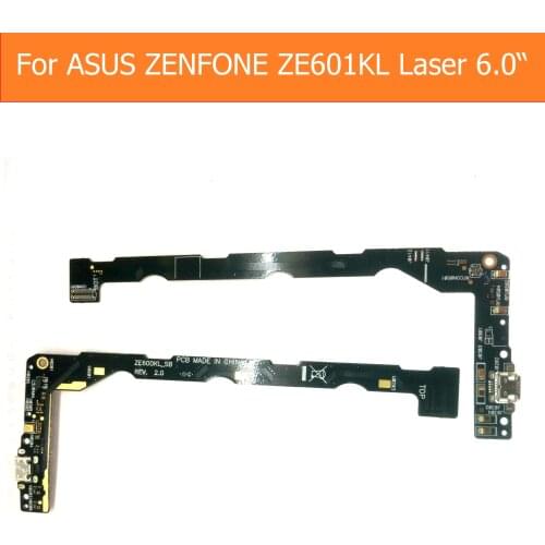 Genuine USB charging Microphone PCB connector port jack board For Asus Zenfone 2 ZE601kL Z0011D Laser 6.0"Usb Charge port parts