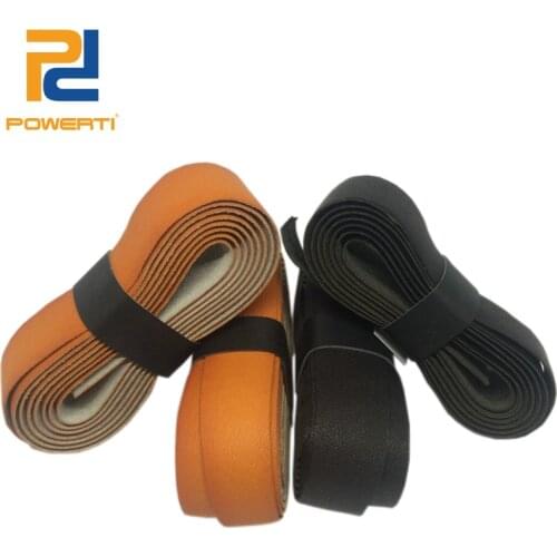 POWERTI 2pcs/lot Pacific Pro Leather Grip (brown) Dry Tennis Racket Overgrip Thick Leather Handle Grip for Sport Badminton