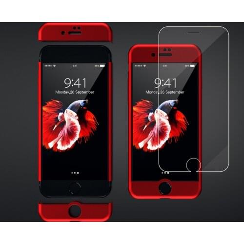 Luxury Slim Matte Shockproof Full Body Case for iPhone 12 11 Pro Max 12Mini 10 7 8 6 6s Plus 5 5S SE 2020 Temper Glass Cover