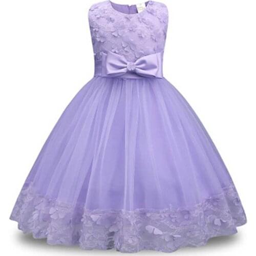 Retail! New Flower Girl Dresses Pink/Purple/red Party Pageant Communion Dress Little Girls Kids/Children Dress for Wedding
