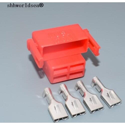 Shhworldsea fuse box 6.3mm 4 Pin Female Harness Connector Automotive Electrical Connector Cable Connector