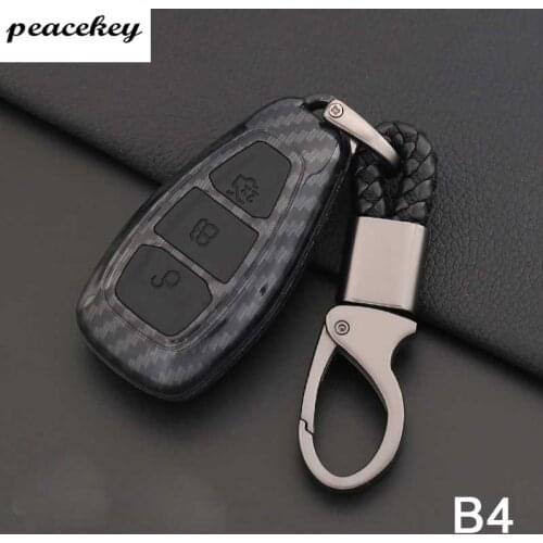 Carbon Fiber Silicone Car Styling Key Cover Case For Ford Focus 2 3 ST Mondeo Kuga Fiesta Ecosport Ranger Escape key holder