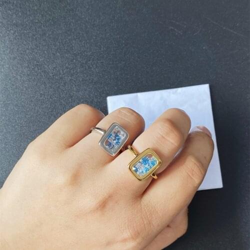 Timeless Wonder Stunning Inlay Stone Cocktail Rings for Women Punk Goth Ins Designer Top Rare Egirl Emo Mix Korean Hiphop 5352