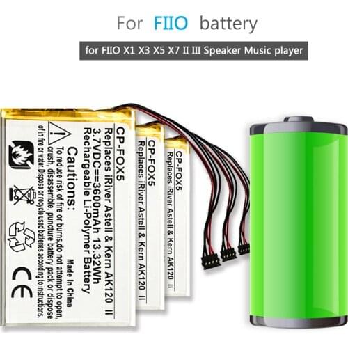 KiKiss X1 X3 X5 X7 3500mah High Quality Battery for FIIO X1 X3 X5 X7 II III Speaker Music Player Replacement Batteria