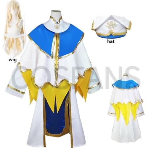 Goblin Slayer Cosplay Costume Priestess Full Set Goblin women Cosplay Priestess Onna Shinkan Costume Dress Halloween wig hat