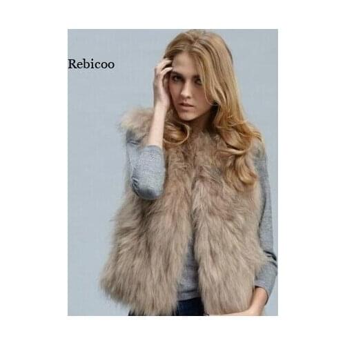 Women Autumn Winter Fur Vest Warm Faux Fox Short Jacket Vests Furs Coats Lady Casual Gilet Outwear