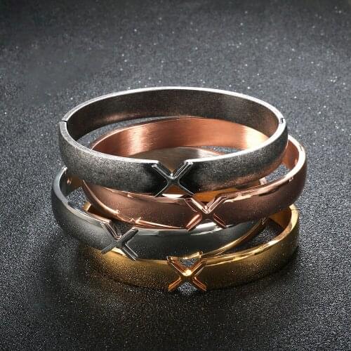 ZMFashion 10mm Cross High Quality Stainless Steel Bracelet For Men Women Couple Charm Punk Cuff Bangle Four Color Jewelry Gifts