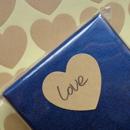 120pcs/lot Label Sealing Stickers Craft Handmade Cake Packaging Seals Label Kraft Baking Gift Seals Love Heart Stickers Cute