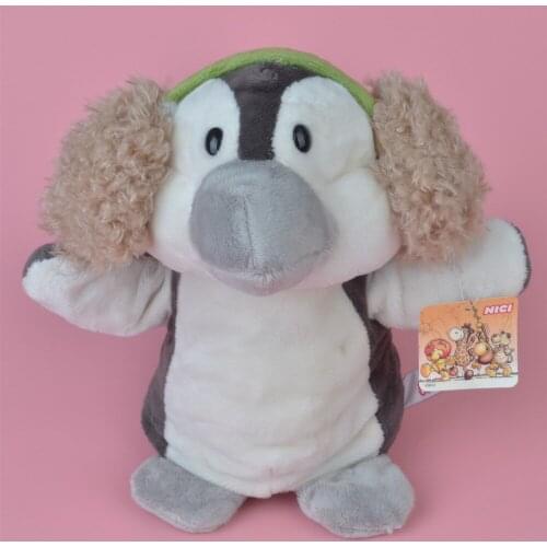 25cm Brown Color Headset Penguin hand puppet plush toy, Stuffed Baby / Kids Doll Toy Gift Free Shipping