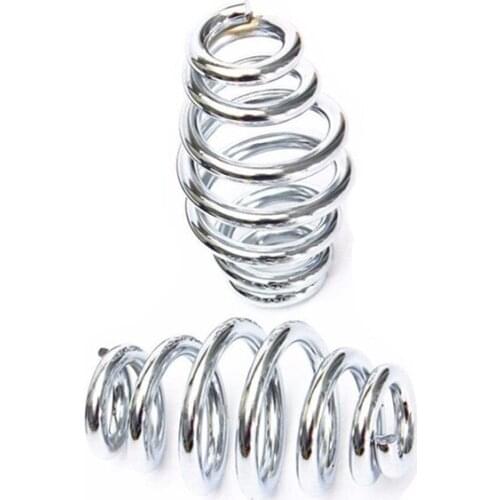 2x Chrome 3" Barrel Coiled Solo Seat Springs For Harley Chopper Bobber Softail Cruiser Touring Custom