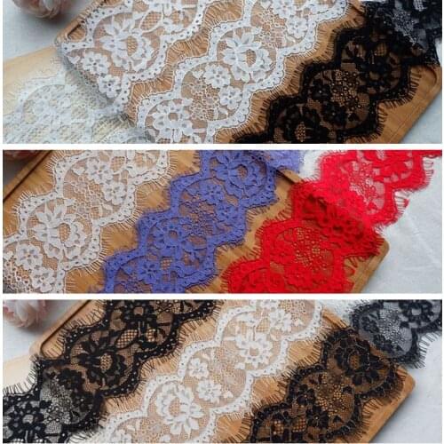 3M/Lot High quality 9cm wide eyelash lace trim wedding dress diy baby clothing lace fabric accessories