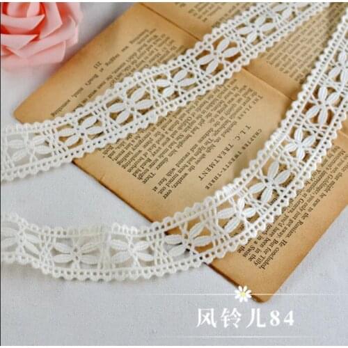 5 Meters 2.8cm Beige 100% Cotton Lace Trim Crocheted Cotton Lace Fabric for DIY Craft