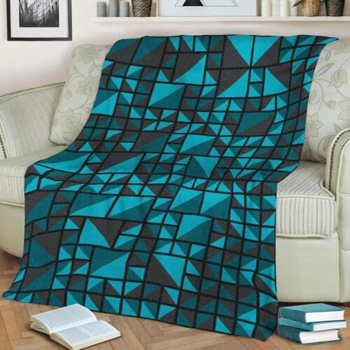 Abstract Geometric Pattern 3D Printed Velvet Plush Throw Fleece Blanket Bedspread Sherpa Blanket Home Decora