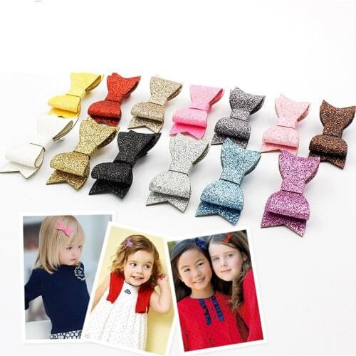 Free shipping , 10 pcs/lot , Baby Girls Glitter Bow Hair Clip