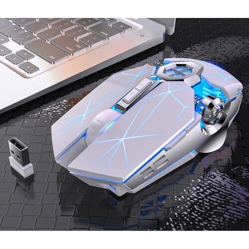 Wireless Silent Gaming Mouse Rechargeable Home Office LED Backlit 2.4G USB Optical Ergonomic For PC Laptop Black White