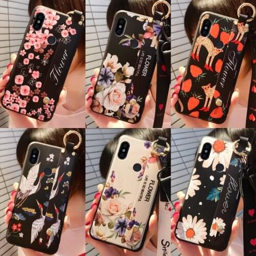 For Redmi Note5/5Pro case personalized wristband lanyard cartoon phone case flower plant anti falling back cover case