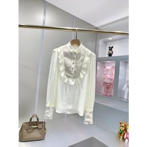 Fomolayime Stand-up Collar Blouses
