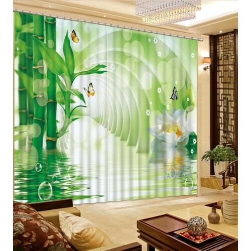 Photo Blackout Window Drapes Luxury 3D Curtains For Living room bamboo curtain outs curtains