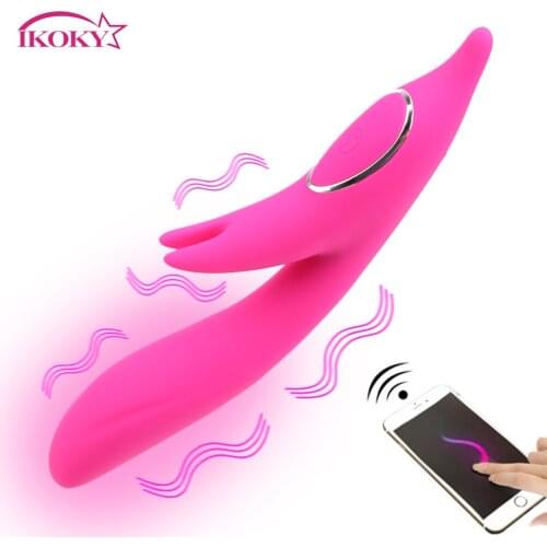IKOKY Rabbit Heating Vibrator Dildo Vibrator G-spot Massager Sex Toys for Women Bluetooth Wireless Control Clitoris Stimulator