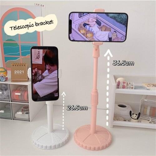 Kawaii Retractable Adjust Portable Mobile Phone Holder Universal Chuck Lazy Photo Holder Table Mount Cell Phone Support Holder