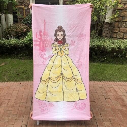 Disney Beauty and the Beast Belle Princess Bath Towel Children Girl Adult Cotton Sport Towel Absorbent Beach Towel Blanket Throw