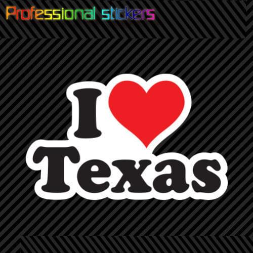 I Love Texas Sticker Decal Self Adhesive Vinyl Heart Secede Secession TX Stickers for Motos, Cars, Laptops, Phone