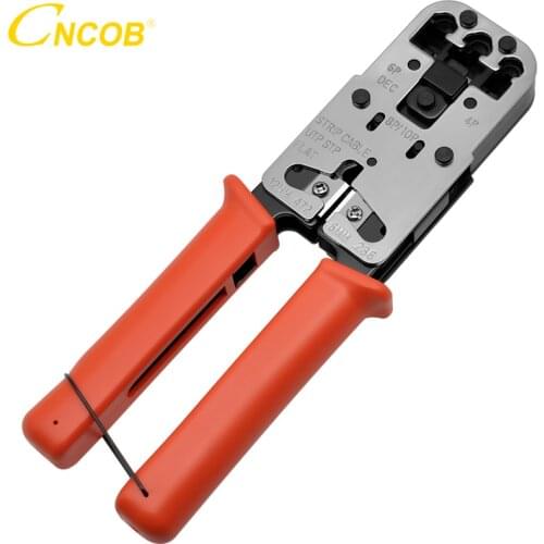 CNCOB Cable Crimper,3 in Modular Crimping Tool For crts,strips,and crimps 8P8C/RJ-45,6P6C/RJ12,6P4C/RJ-11,4P4C&4P2C in one tool