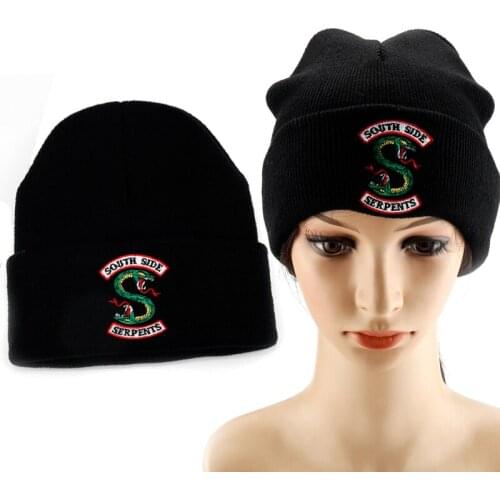 Fashion Adult Winter Ski Hat Riverdale South Side Serpents Embroidery Hats Men Women Accessories Keep Warm Rick Beanie Cap