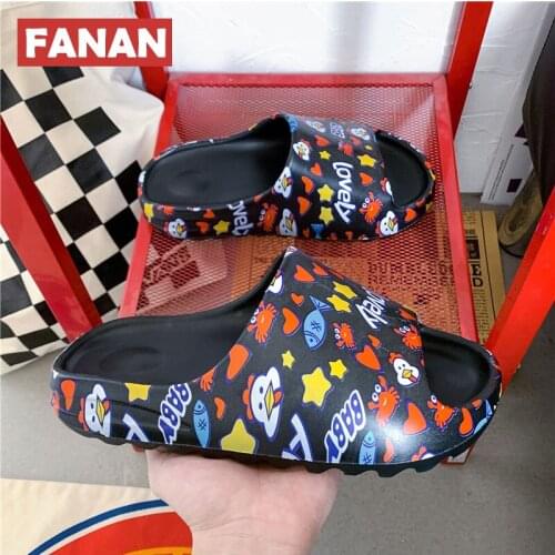 Unisex Men Women Slippers Platform Fish Mouth Flip Flops Cool Beach Slides Soft Non-Slip Cute Cartoon Home Shoes Womens Sandals