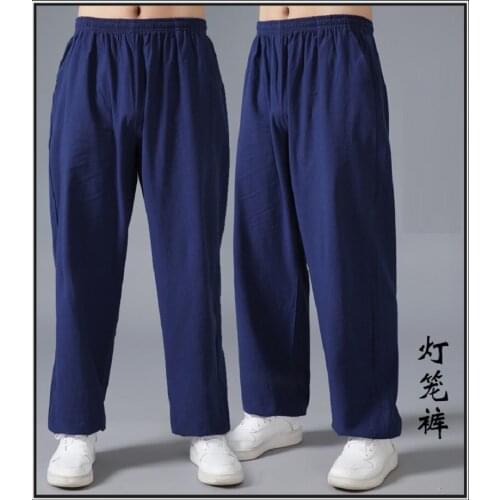 Cotton Linen Tai Chi Pants Men Women Martial Art Training Tai Chi Kung Fu Practice Trousers Comfort