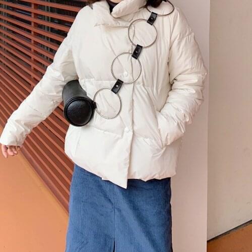 Luxury Modelling Round Metal Ring Handle Tote Handbags Women Boho Barrel Shaped Bags Girl Fashion Bucket Mini Cylindrical Purse