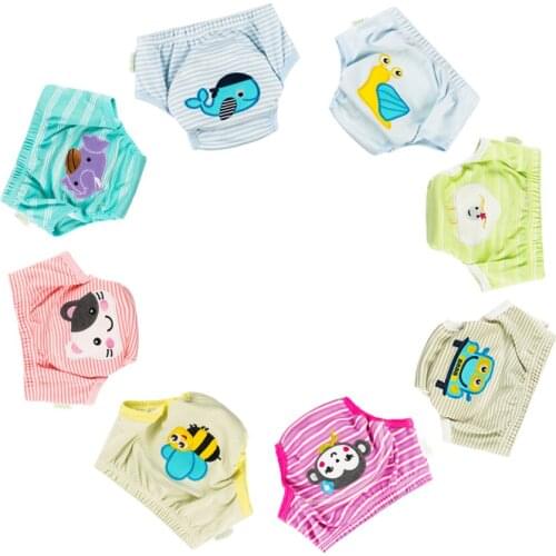 10pcs /Pack Cotton Training Pants Panties Reusable Washable Infant Children Underwear Nappy Chaning Wholesale Potty Trainers