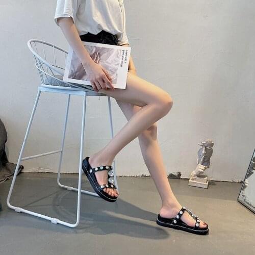 2021 Summer Flat Sandal Shoe Womens Heels Suit Female Beige All-Match Espadrilles Platform Without Girls Fashion Low Black Pla