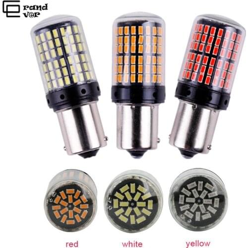 1pcs 1156 BA15S P21W BAU15S PY21W T20 7440 W21W 1157 LED Bulbs 144 smd led CanBus No Error lamp For Turn Signal Light No Flash