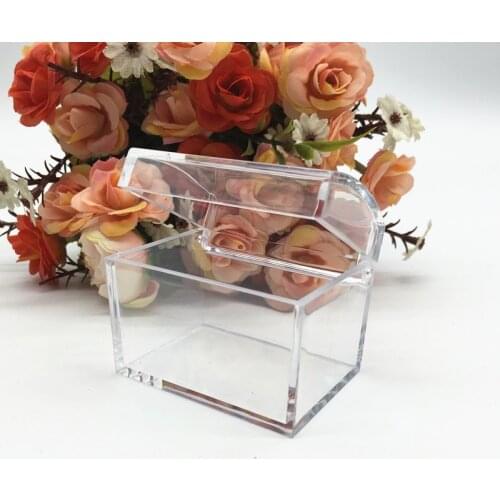24pcs/lot DIY Wedding Party Favors Baby Shower Souvenirs Handmade Gifts Plastic Transparent Chest Candy Box